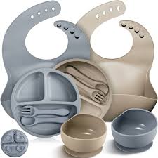 Silicone Baby Feeding Set – Non-Slip Bowl, Spoon, and Bib